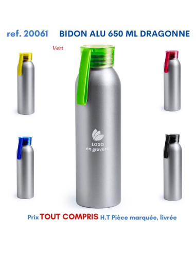 BIDON ALU 650 ML DRAGONNE REF 20061 20061 GOURDES GOBELETS : OBJETS PUBLICITAIRES  6,07 €