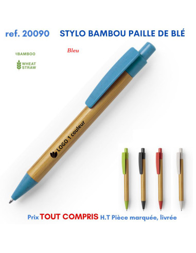 STYLO BAMBOU PAILLE DE BLE REF 20090 20090 Stylos Bois, carton, recyclé  1,84 €