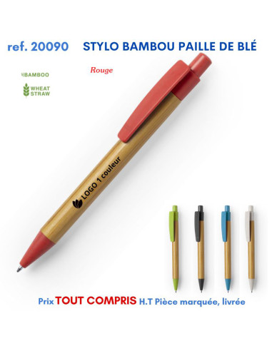 STYLO BAMBOU PAILLE DE BLE REF 20090 20090 Stylos Bois, carton, recyclé  1,84 €