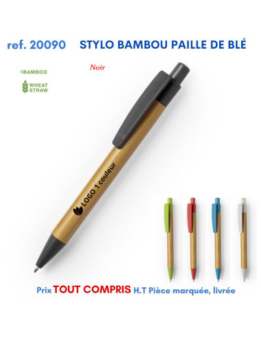 STYLO BAMBOU PAILLE DE BLE REF 20090 20090 Stylos Bois, carton, recyclé  1,84 €