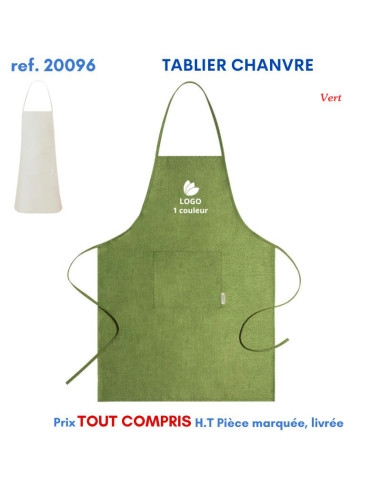 TABLIER CHANVRE REF 20096 20096 TABLIERS DE CUISINE PERSONNALISES PUBLICITAIRES  7,10 €