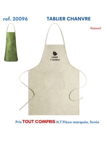 TABLIER CHANVRE REF 20096 20096 TABLIERS DE CUISINE PERSONNALISES PUBLICITAIRES  7,10 €