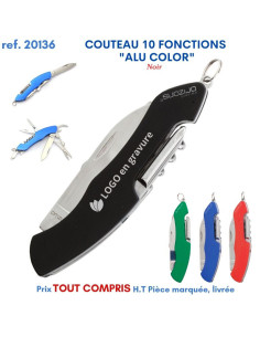 COUTEAU 10 FONCTIONS ALU COLOR REF 20136 20136 ARTICLES PUBLICITAIRES POUR LE VIN  4,39 € 2