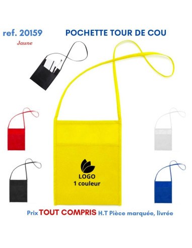 POCHETTE TOUR DE COU REF 20159 20159 lacet tour de cou publicitaire  2,09 €