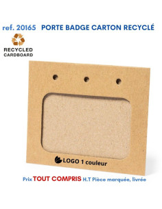 PORTE BADGE CARTON RECYCLE REF 20165 20165 lacet tour de cou publicitaire  1,75 €