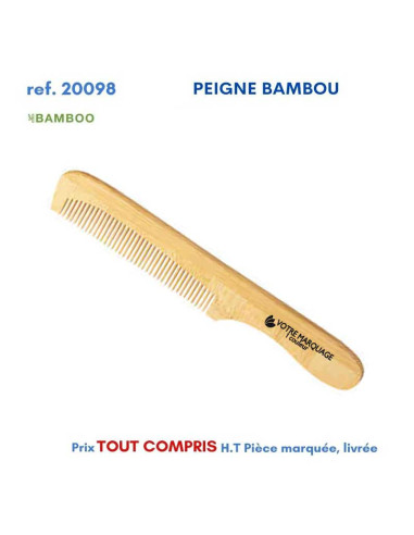 PEIGNE EN BAMBOU REF 20098 20098 DIVERS : BROSSES - PEIGNES - VAPORISATEURS  2,17 €