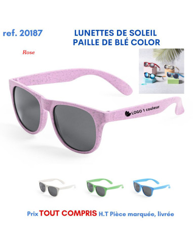 LUNETTES DE SOLEIL PAILLE DE BLE COLOR REF 20187 20187 LOISIRS - PLAGE : OBJET PUBLICITAIRE  4,01 €