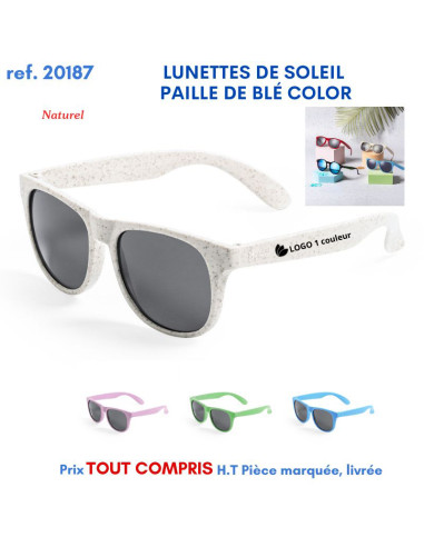 LUNETTES DE SOLEIL PAILLE DE BLE COLOR REF 20187 20187 LOISIRS - PLAGE : OBJET PUBLICITAIRE  4,01 €