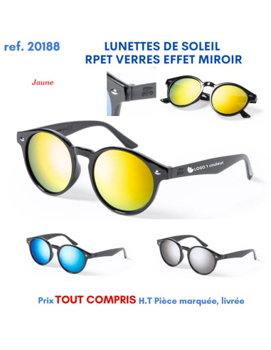 LUNETTES DE SOLEIL RPET VERRE EFFET MIROIR REF 20188 20188 LOISIRS - PLAGE : OBJET PUBLICITAIRE  4,90 €