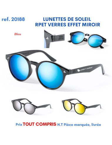 LUNETTES DE SOLEIL RPET VERRE EFFET MIROIR REF 20188 20188 LOISIRS - PLAGE : OBJET PUBLICITAIRE  4,90 €