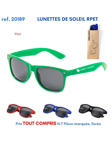 LUNETTES DE SOLEIL RPET REF 20189 20189 LOISIRS - PLAGE : OBJET PUBLICITAIRE  4,40 €