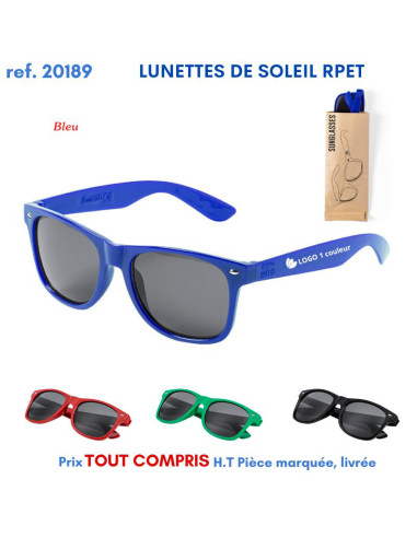 LUNETTES DE SOLEIL RPET REF 20189 20189 LOISIRS - PLAGE : OBJET PUBLICITAIRE  4,40 €