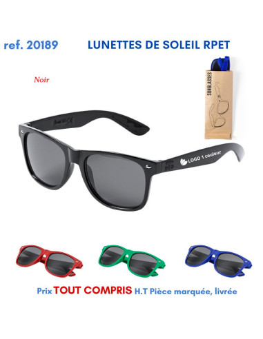 LUNETTES DE SOLEIL RPET REF 20189 20189 LOISIRS - PLAGE : OBJET PUBLICITAIRE  4,40 €