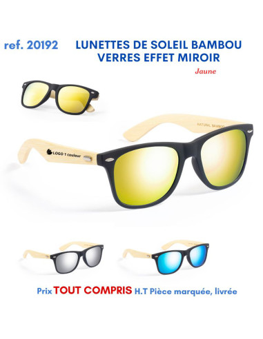 LUNETTES DE SOLEIL BAMBOU VERRE COLOR EFFET MIROIR REF 20192 20192 LOISIRS - PLAGE : OBJET PUBLICITAIRE  5,66 €