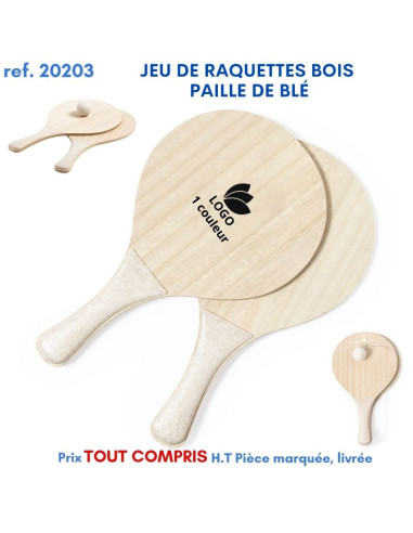 JEU DE RAQUETTES BOIS PAILLE DE BLE REF 20203 20203 JEUX - ENFANTS : OBJETS PUBLICITAIRES  5,89 €