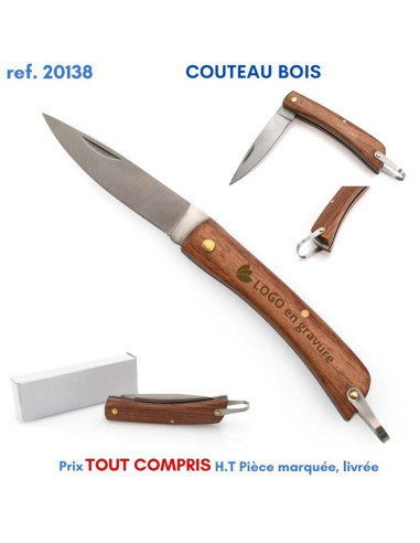 COUTEAU BOIS REF 20138 20138 ARTICLES PUBLICITAIRES DIVERS POUR LA CUISINE  4,18 €