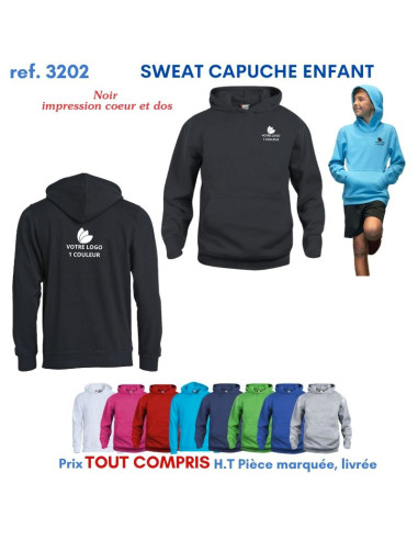 SWEAT CAPUCHE ENFANTS REF 3202 3202 SWEAT PUBLICITAIRES PERSONNALISES  11,42 €