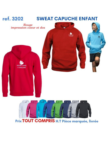 SWEAT CAPUCHE ENFANTS REF 3202 3202 SWEAT PUBLICITAIRES PERSONNALISES  11,42 €