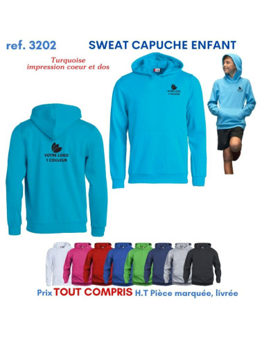 SWEAT CAPUCHE ENFANTS REF 3202 3202 SWEAT PUBLICITAIRES PERSONNALISES  11,42 €