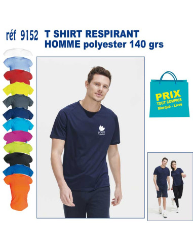 T SHIRT RESPIRANT HOMME REF 9152 9152 T SHIRTS COULEUR PUBLICITAIRES PERSONNALISES  7,74 €