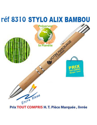 STYLO ALIX BAMBOU REF 8310 8310 Stylos Bois, carton, recyclé  2,18 €