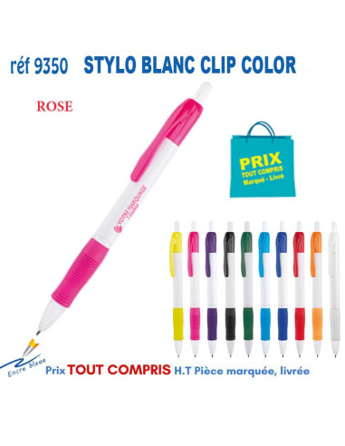 STYLO BLANC GRIP COLOR REF 9350 9350 Stylos plastiques  0,74 €