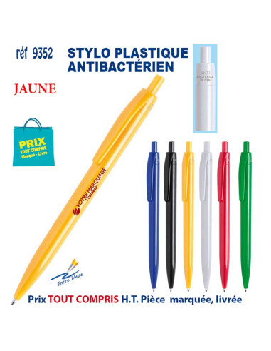 STYLO PLASTIQUE ANTI-BACTERIEN REF 9352 9352 Stylos plastiques  0,76 €