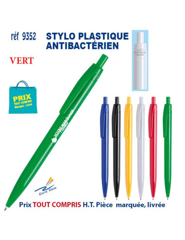 STYLO PLASTIQUE ANTI-BACTERIEN REF 9352 9352 Stylos plastiques  0,76 €