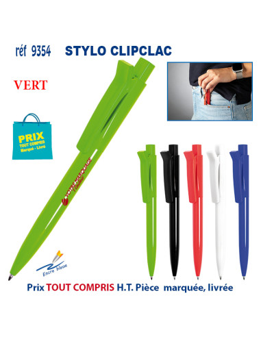 STYLO PLASTIQUE CLIPCLAC REF 9354 9354 Stylos plastiques  0,99 €