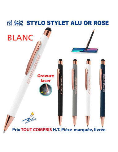 STYLO STYLET ALU OR ROSE REF 9482 9482 STYLOS PUBLICITAIRES PERSONNALISES  2,23 €