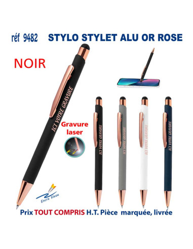 STYLO STYLET ALU OR ROSE REF 9482 9482 STYLOS PUBLICITAIRES PERSONNALISES  2,23 €