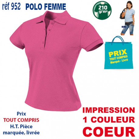 POLO FEMME 210 GRS 952 POLOS PUBLICITAIRES PERSONNALISES  7,43 €