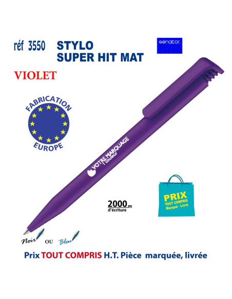 STYLO SUPER HIT MAT ou BRILLANT REF 3550 3550 Stylos plastiques  0,42 €