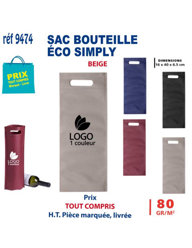 SAC BOUTEILLE ECO SIMPLY REF 9474 9474 SACS SHOPPING - TOTEBAG  1,78 €