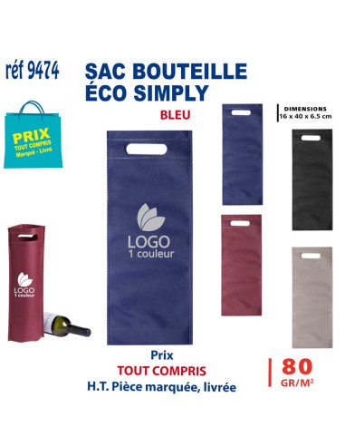 SAC BOUTEILLE ECO SIMPLY REF 9474 9474 SACS SHOPPING - TOTEBAG  1,78 €