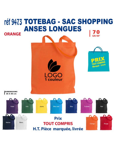 TOTEBAG - SAC SHOPPING ANSES LONGUES REF 9473 9473 SACS SHOPPING - TOTEBAG  1,45 €