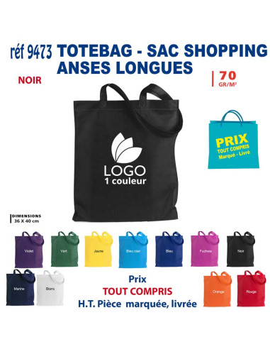 TOTEBAG - SAC SHOPPING ANSES LONGUES REF 9473 9473 SACS SHOPPING - TOTEBAG  1,45 €