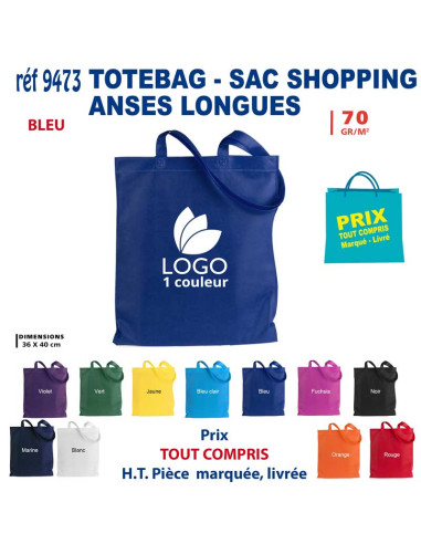 TOTEBAG - SAC SHOPPING ANSES LONGUES REF 9473 9473 SACS SHOPPING - TOTEBAG  1,35 €