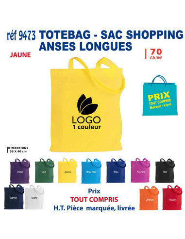 TOTEBAG - SAC SHOPPING ANSES LONGUES REF 9473 9473 SACS SHOPPING - TOTEBAG  1,35 €