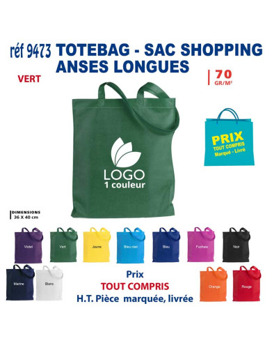 TOTEBAG - SAC SHOPPING ANSES LONGUES REF 9473 9473 SACS SHOPPING - TOTEBAG  1,45 €