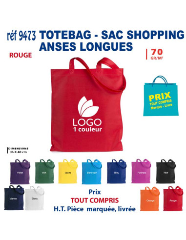 TOTEBAG - SAC SHOPPING ANSES LONGUES REF 9473 9473 SACS SHOPPING - TOTEBAG  1,45 €