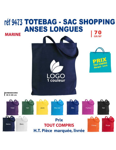 TOTEBAG - SAC SHOPPING ANSES LONGUES REF 9473 9473 SACS SHOPPING - TOTEBAG  1,45 €