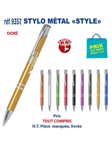 STYLO METAL STYLE REF 9357 9357 STYLOS PUBLICITAIRES PERSONNALISES  1,57 €