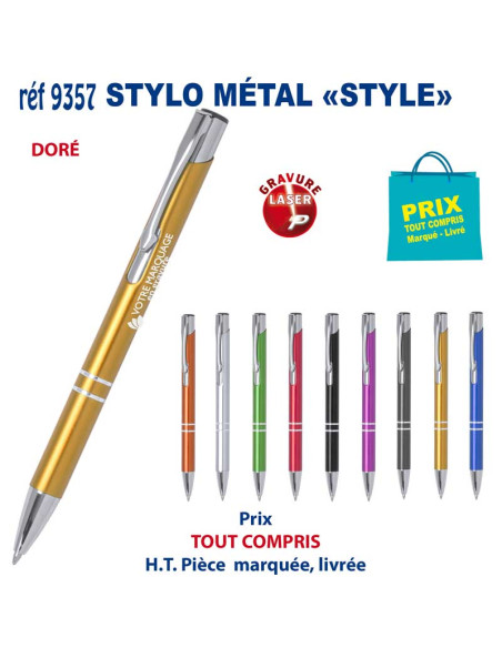 STYLO METAL STYLE REF 9357 9357 STYLOS PUBLICITAIRES PERSONNALISES  1,57 €