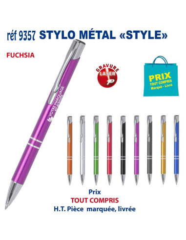 STYLO METAL STYLE REF 9357 9357 STYLOS PUBLICITAIRES PERSONNALISES  1,57 €