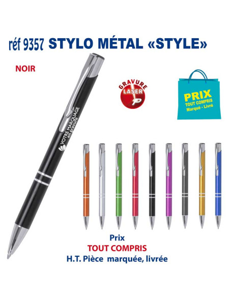 STYLO METAL STYLE REF 9357 9357 STYLOS PUBLICITAIRES PERSONNALISES  1,57 €
