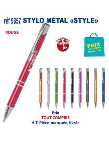 STYLO METAL STYLE REF 9357 9357 STYLOS PUBLICITAIRES PERSONNALISES  1,57 €