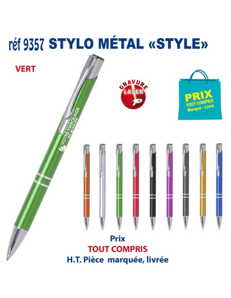 STYLO METAL STYLE REF 9357 9357 STYLOS PUBLICITAIRES PERSONNALISES  1,57 €
