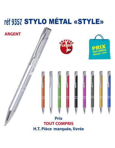 STYLO METAL STYLE REF 9357 9357 STYLOS PUBLICITAIRES PERSONNALISES  1,57 €