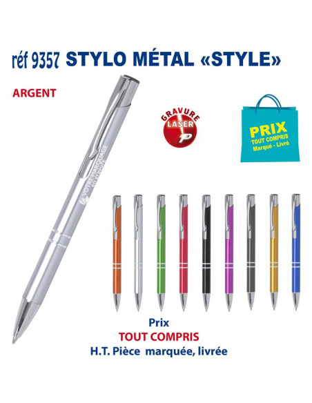 STYLO METAL STYLE REF 9357 9357 STYLOS PUBLICITAIRES PERSONNALISES  1,57 €